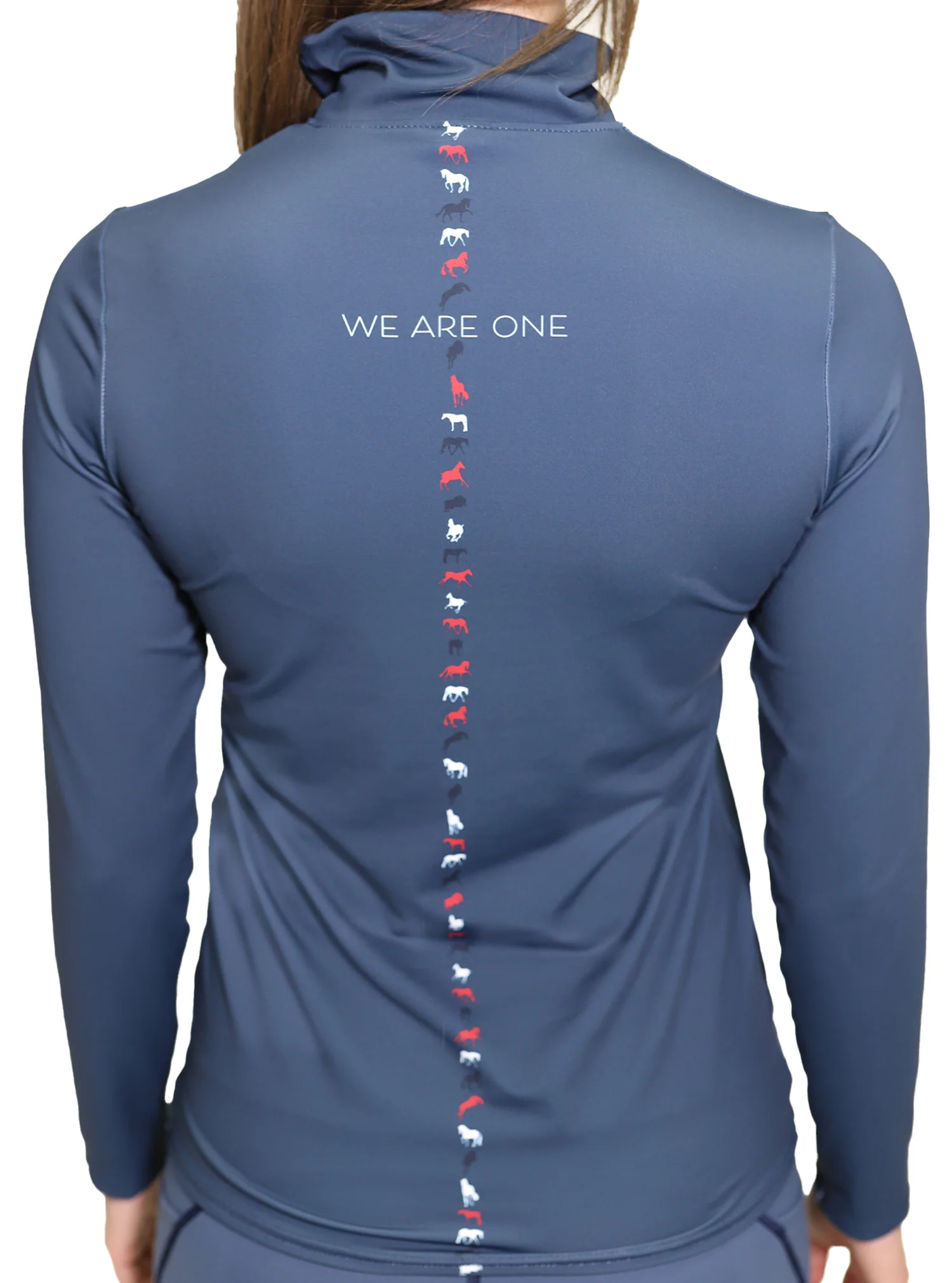 DIAMANTÉ NAVY BLUE MOCK NECK LONGSLEEVE - Image 2