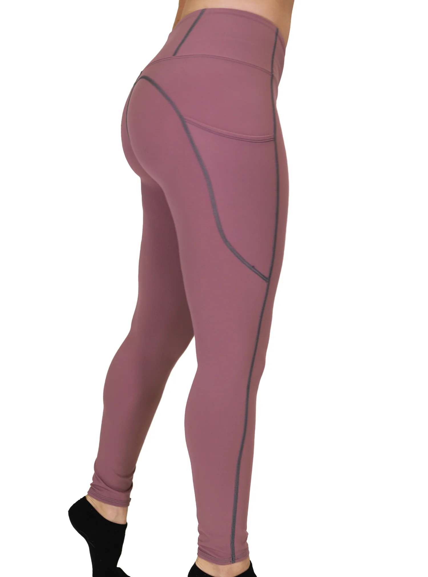 MAUVE POCKETED RIDING LEGGING - Image 3