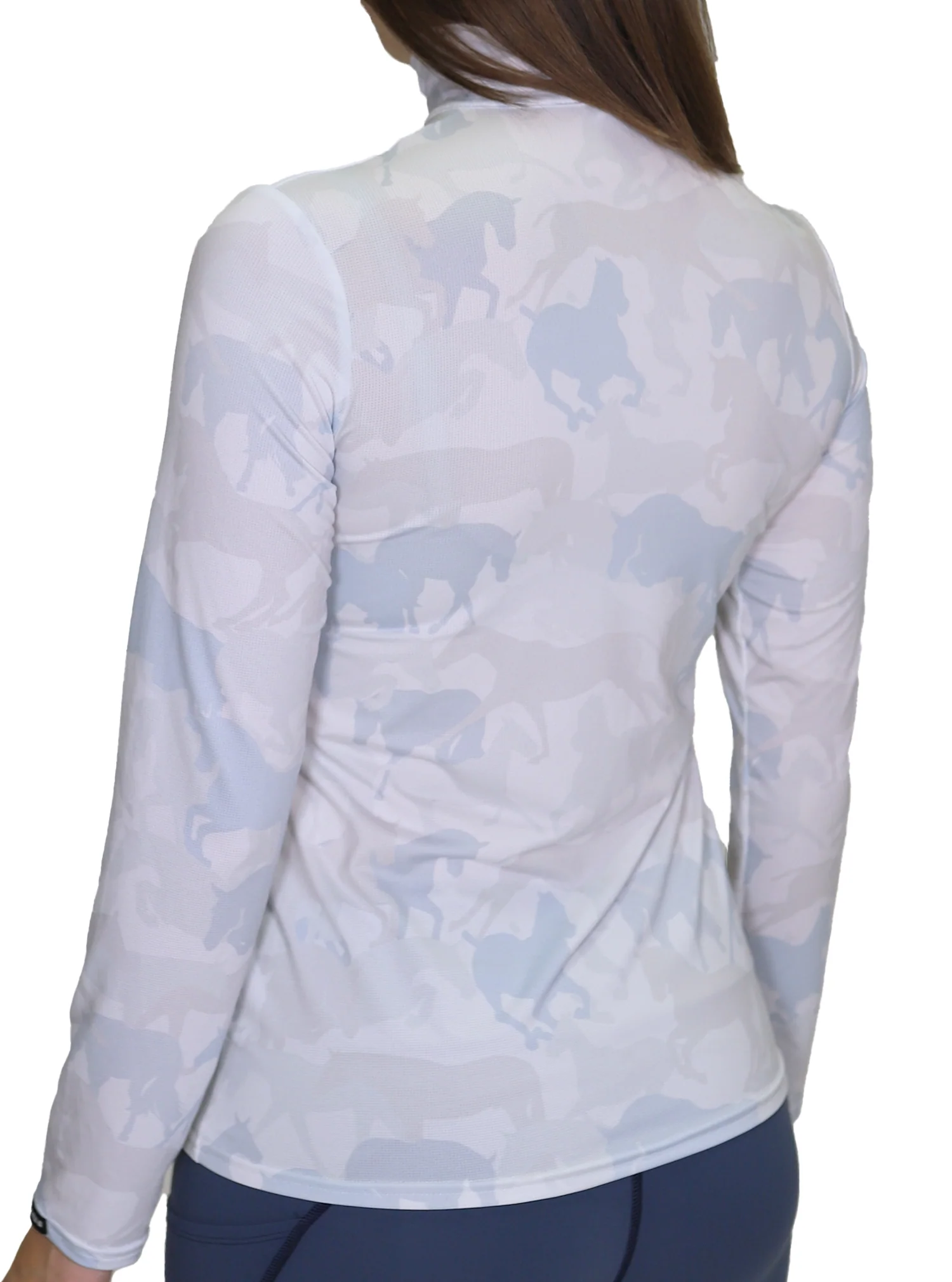 Leena 1/4 Zip Blue Camo Mesh Longsleeve - Image 2