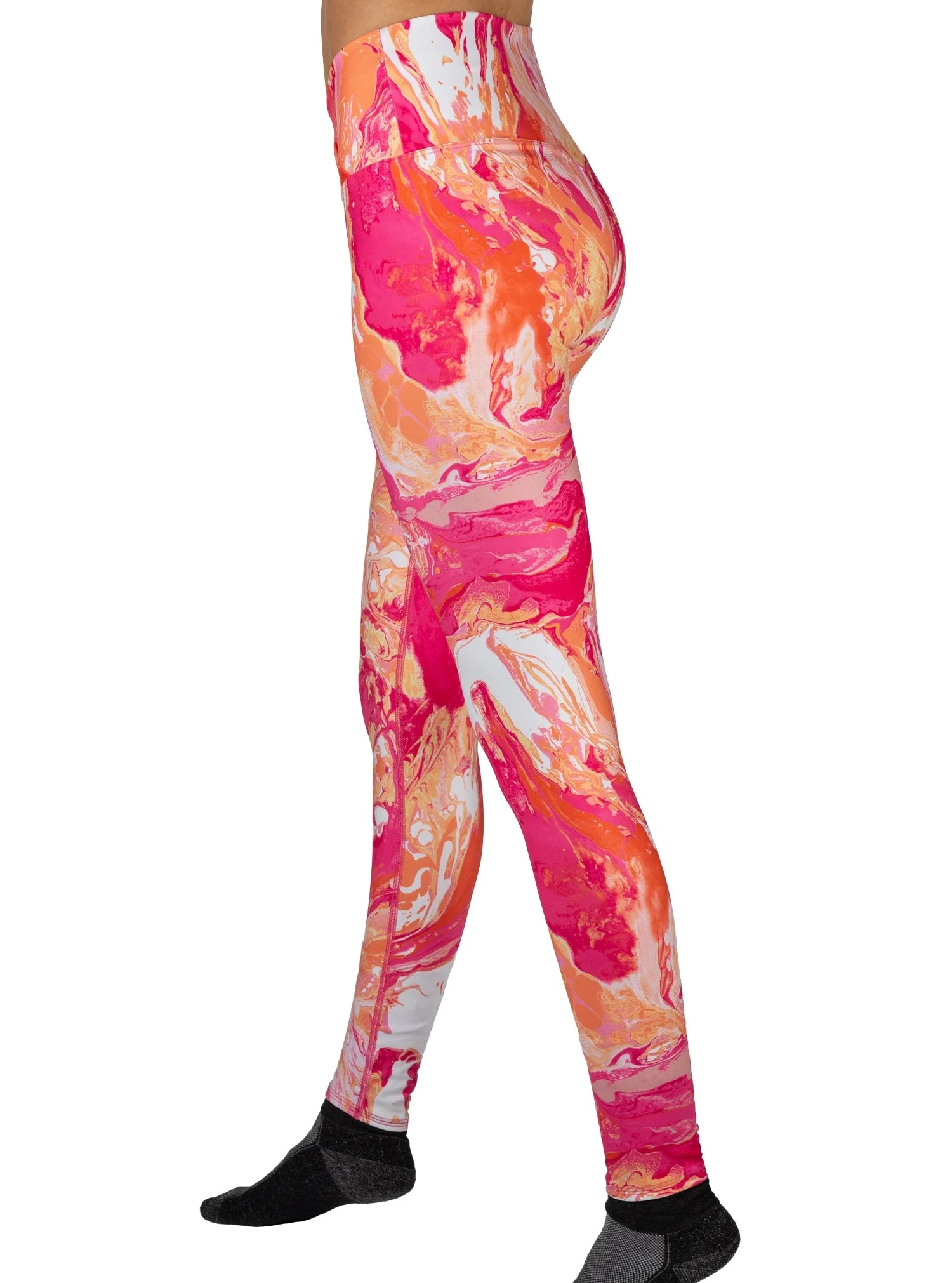 Pink Marble ECO-TechFlex Cross Over Waistband Legging - Image 3